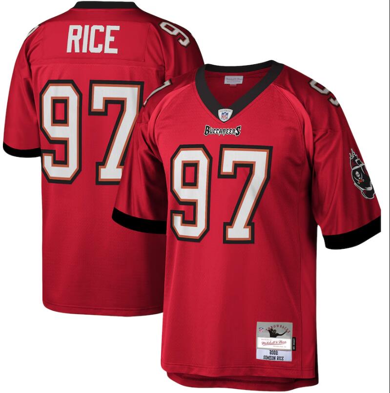 Men's Tampa Bay Buccaneers #97 Simeon Rice Red Throwback Stitched Football Jersey