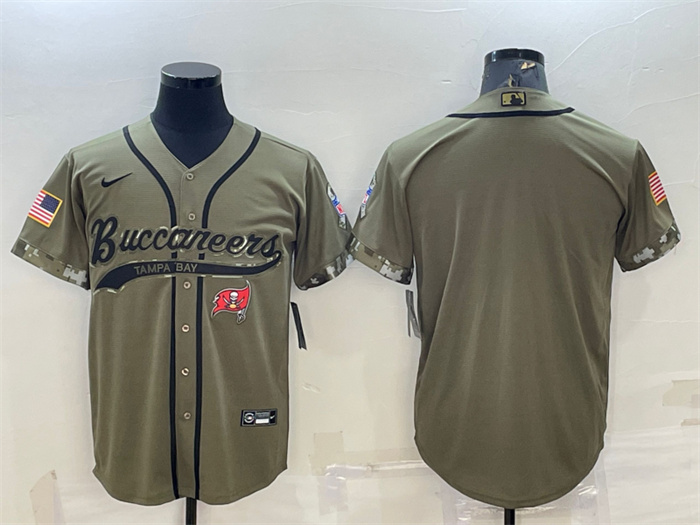 Men's Tampa Bay Buccaneers Blank Olive 2022 Salute To Service Cool Base Stitched Baseball Jersey Men's Tampa Bay Buccaneers Blank Olive 2022 Salute To Service Cool Base Stitched Baseball Jersey