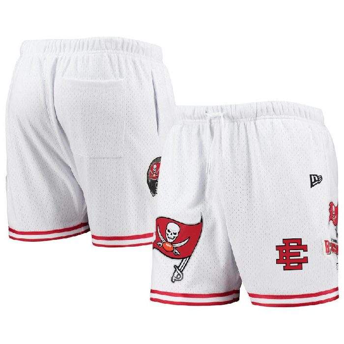 Men's Tampa Bay Buccaneers Pro White Red Shorts 001 Men's Tampa Bay Buccaneers Pro White Red Shorts 001