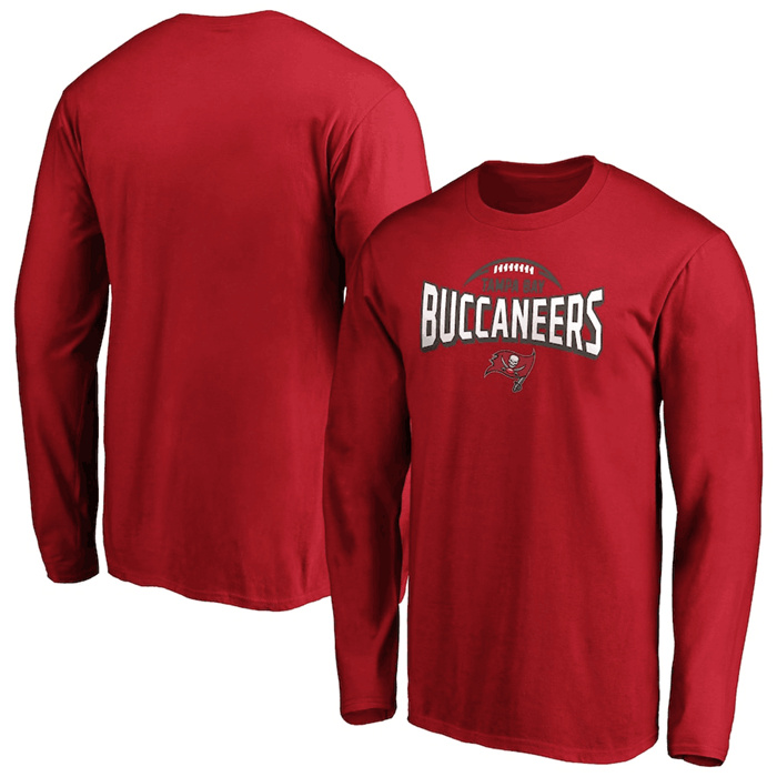 Men's Tampa Bay Buccaneers Red Clamp Down Long Sleeve T-Shirt Men's Tampa Bay Buccaneers Red Clamp Down Long Sleeve T-Shirt