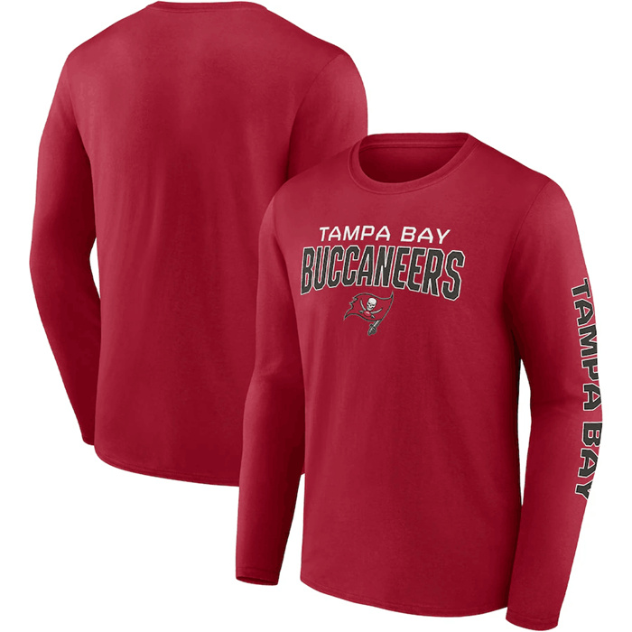 Men's Tampa Bay Buccaneers Red Go The Distance Long Sleeve T-Shirt Men's Tampa Bay Buccaneers Red Go The Distance Long Sleeve T-Shirt