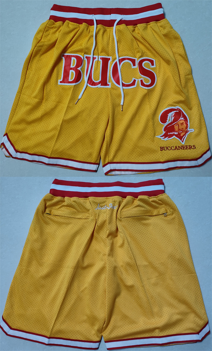 Men's Tampa Bay Buccaneers Yellow Shorts (Run Smaller) Men's Tampa Bay Buccaneers Yellow Shorts (Run Smaller)