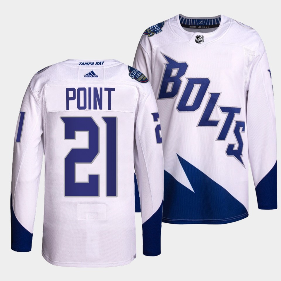 Men's Tampa Bay Lightning#21 Brayden Point 2022 White Stadium Series Breakaway Stitched Jersey Men's Tampa Bay Lightning#21 Brayden Point 2022 White Stadium Series Breakaway Stitched Jersey