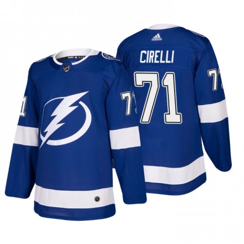 Men's Tampa Bay Lightning#71 Anthony Cirelli Blue Stitched Jersey Men's Tampa Bay Lightning#71 Anthony Cirelli Blue Stitched Jersey