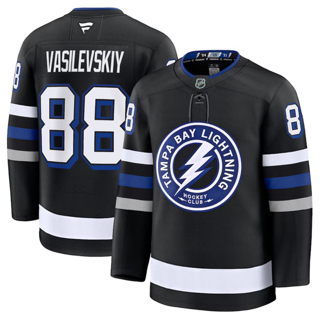 Men's Tampa Bay Lightning Active Player Custom Black 2024-25 Alternate Stitched Hockey Jersey Men's Tampa Bay Lightning Active Player Custom Black 2024-25 Alternate Stitched Hockey Jersey