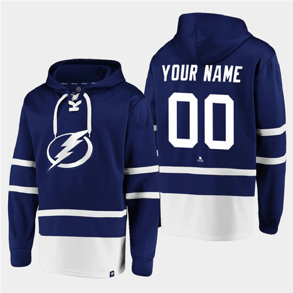 Men's Tampa Bay Lightning Active Player Custom Blue All Stitched Sweatshirt Hoodie Men's Tampa Bay Lightning Active Player Custom Blue All Stitched Sweatshirt Hoodie