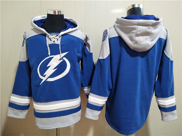 Men's Tampa Bay Lightning Blank Blue Ageless Must-Have Lace-Up Pullover Hoodie Men's Tampa Bay Lightning Blank Blue Ageless Must-Have Lace-Up Pullover Hoodie