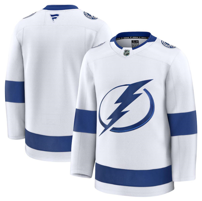 Men's Tampa Bay Lightning Blank White 2024-25 Away Stitched Hockey Jersey Men's Tampa Bay Lightning Blank White 2024-25 Away Stitched Hockey Jersey