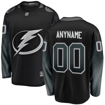 Men's Tampa Bay Lightning Fanatics Branded Black Alternate Breakaway Custom Jersey Men's Tampa Bay Lightning Fanatics Branded Black Alternate Breakaway Custom Jersey
