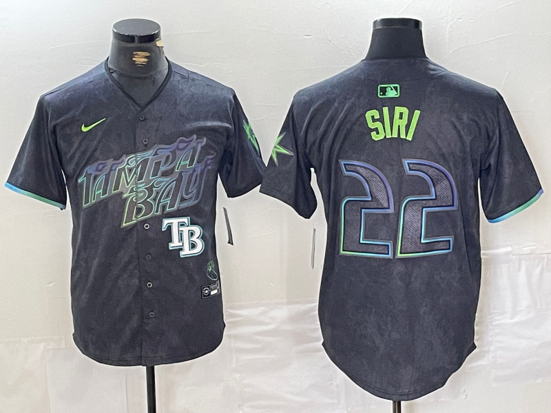 Men's Tampa Bay Rays #13 Junior Caminero Charcoal 2024 City Connect Limited Stitched jerseys 4 Men's Tampa Bay Rays #13 Junior Caminero Charcoal 2024 City Connect Limited Stitched jerseys 4