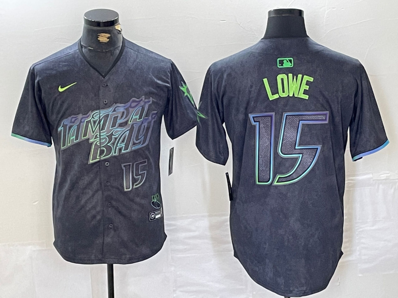 Men's Tampa Bay Rays #15 Josh Lowe Charcoal 2024 City Connect Limited Stitched jerseys 5 Men's Tampa Bay Rays #15 Josh Lowe Charcoal 2024 City Connect Limited Stitched jerseys 5