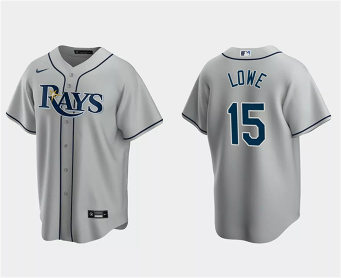 Men's Tampa Bay Rays #15 Josh Lowe Gray Cool Base Stitched Baseball Jersey Men's Tampa Bay Rays #15 Josh Lowe Gray Cool Base Stitched Baseball Jersey
