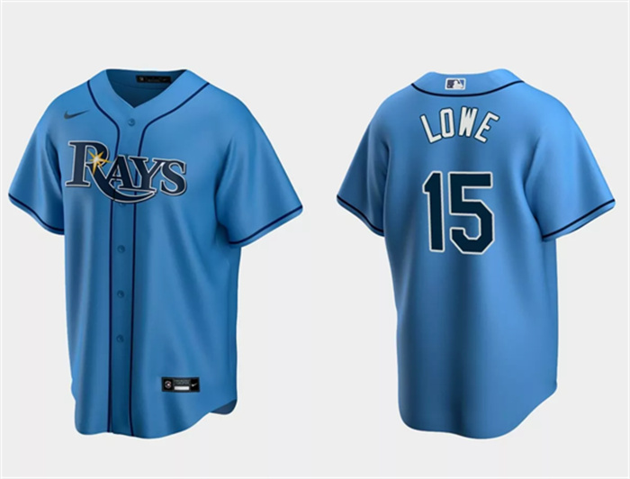 Men's Tampa Bay Rays #15 Josh Lowe Light Blue Cool Base Stitched Baseball Jersey Men's Tampa Bay Rays #15 Josh Lowe Light Blue Cool Base Stitched Baseball Jersey