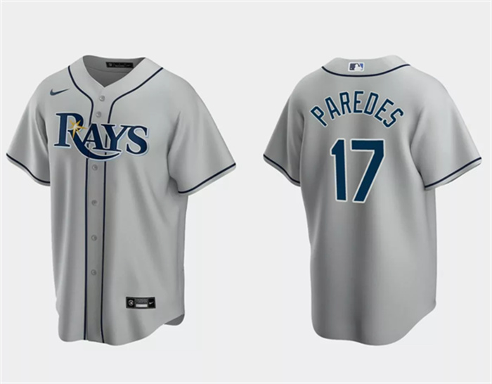 Men's Tampa Bay Rays #17 Isaac Paredes Gray Cool Base Stitched Baseball Jersey Men's Tampa Bay Rays #17 Isaac Paredes Gray Cool Base Stitched Baseball Jersey