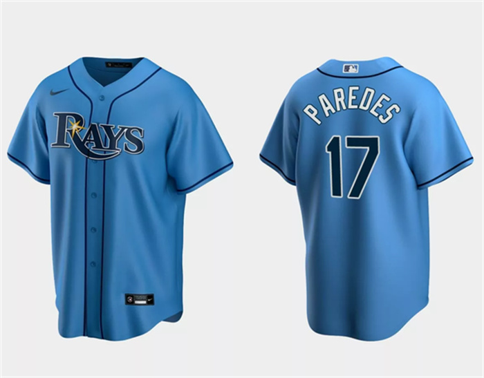 Men's Tampa Bay Rays #17 Isaac Paredes Light Blue Cool Base Stitched Baseball Jersey Men's Tampa Bay Rays #17 Isaac Paredes Light Blue Cool Base Stitched Baseball Jersey