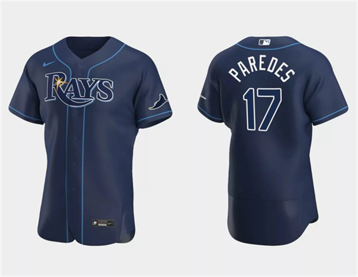 Men's Tampa Bay Rays #17 Isaac Paredes White Flex Base Stitched Baseball JerseyS Men's Tampa Bay Rays #17 Isaac Paredes White Flex Base Stitched Baseball JerseyS