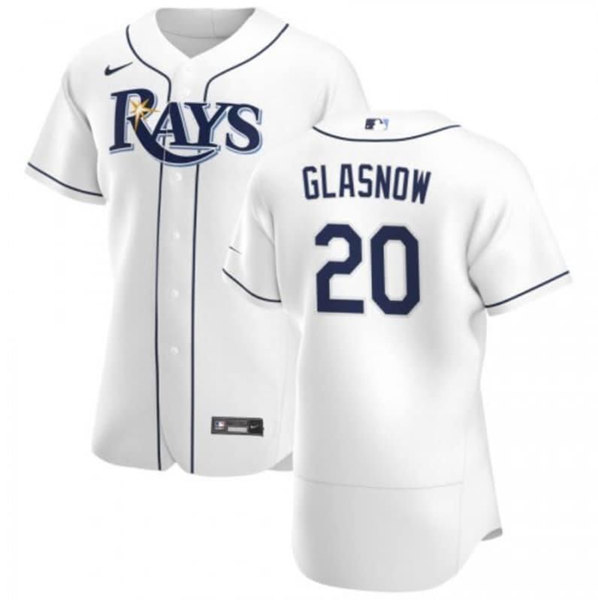 Men's Tampa Bay Rays #20 Tyler Glasnow White Flex Base Stitched Jersey Men's Tampa Bay Rays #20 Tyler Glasnow White Flex Base Stitched Jersey