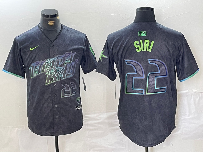 Men's Tampa Bay Rays #22 Jose Siri Charcoal 2024 City Connect Limited Stitched Baseball Jersey 2 Men's Tampa Bay Rays #22 Jose Siri Charcoal 2024 City Connect Limited Stitched Baseball Jersey 2