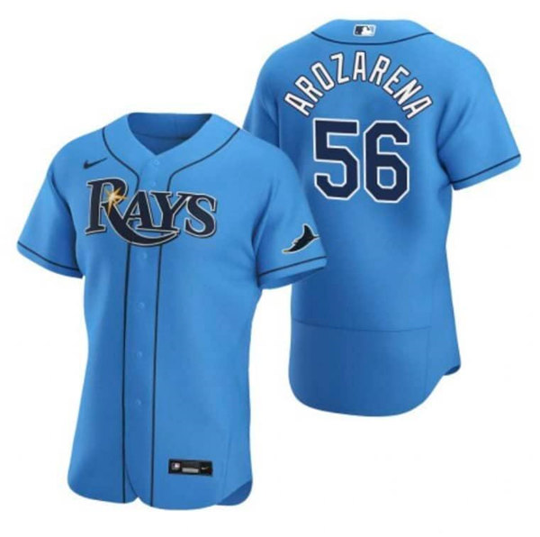 Men's Tampa Bay Rays #56 Randy Arozarena Blue Flex Base Stitched Jersey Men's Tampa Bay Rays #56 Randy Arozarena Blue Flex Base Stitched Jersey