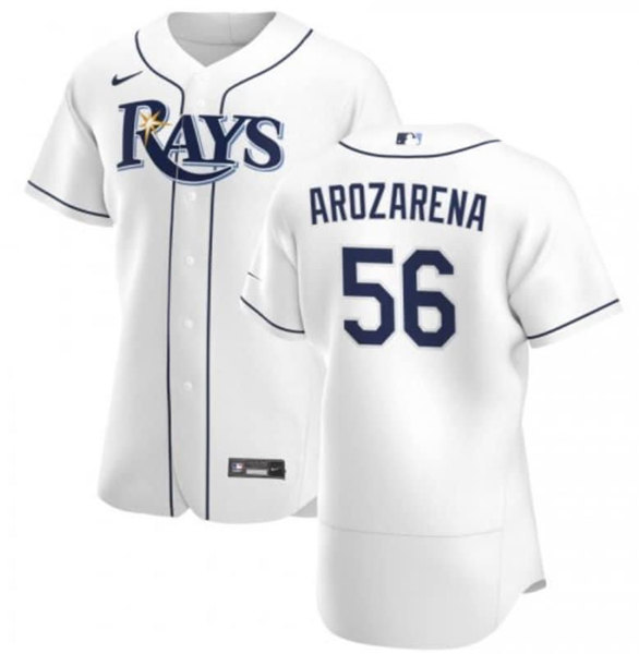 Men's Tampa Bay Rays #56 Randy Arozarena White Flex Base Stitched Jersey Men's Tampa Bay Rays #56 Randy Arozarena White Flex Base Stitched Jersey