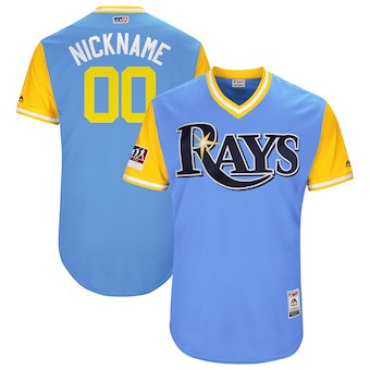 Men's Tampa Bay Rays Majestic Light Blue 2018 Players' Weekend Authentic Flex Base Custom Jersey Men's Tampa Bay Rays Majestic Light Blue 2018 Players' Weekend Authentic Flex Base Custom Jersey