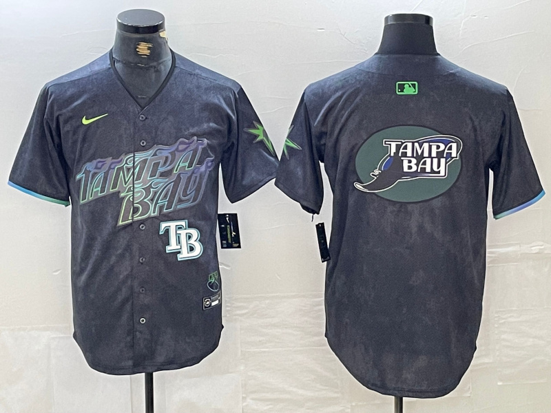 Men's Tampa Bay Rays Team Big Logo Charcoal 2024 City Connect Limited Stitched Baseball JerseyS 3 Men's Tampa Bay Rays Team Big Logo Charcoal 2024 City Connect Limited Stitched Baseball JerseyS 3