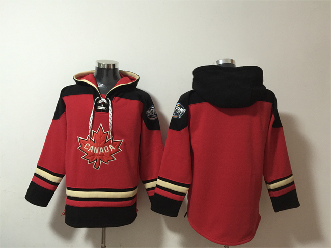 Men's Team Canada Blank 2025 Red Black Ageless Must-Have Lace-Up Pullover Hoodie Men's Team Canada Blank 2025 Red Black Ageless Must-Have Lace-Up Pullover Hoodie