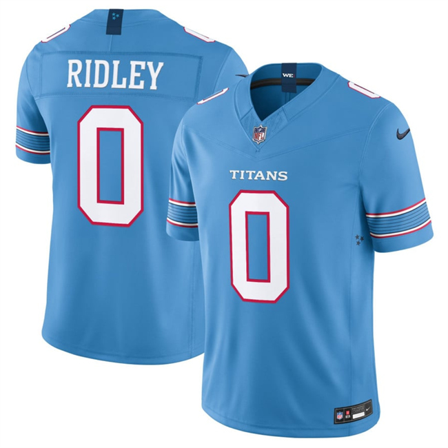 Men's Tennessee Titans #0 Calvin Ridley Light Blue 2026 F.U.S.E. Vapor Limited Stitched Football Jersey