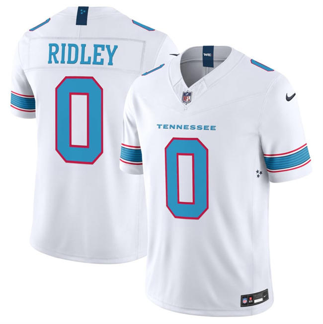 Men's Tennessee Titans #0 Calvin Ridley White 2026 F.U.S.E. Vapor Limited Stitched Football Jersey