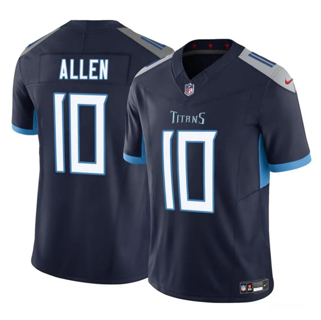 Men's Tennessee Titans #10 Brandon Allen Navy 2025 F.U.S.E. Vapor Limited Stitched Football Jersey Men's Tennessee Titans #10 Brandon Allen Navy 2025 F.U.S.E. Vapor Limited Stitched Football Jersey