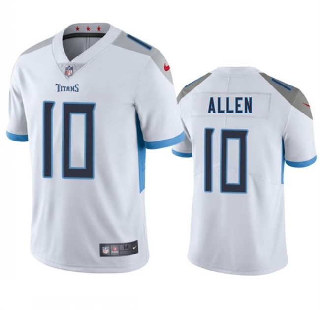 Men's Tennessee Titans #10 Brandon Allen White 2025 Vapor Untouchable Stitched Jersey Men's Tennessee Titans #10 Brandon Allen White 2025 Vapor Untouchable Stitched Jersey