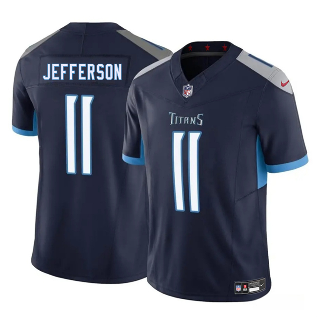 Men's Tennessee Titans #11 Van Jefferson Navy 2025 F.U.S.E. Vapor Limited Stitched Football Jersey Men's Tennessee Titans #11 Van Jefferson Navy 2025 F.U.S.E. Vapor Limited Stitched Football Jersey