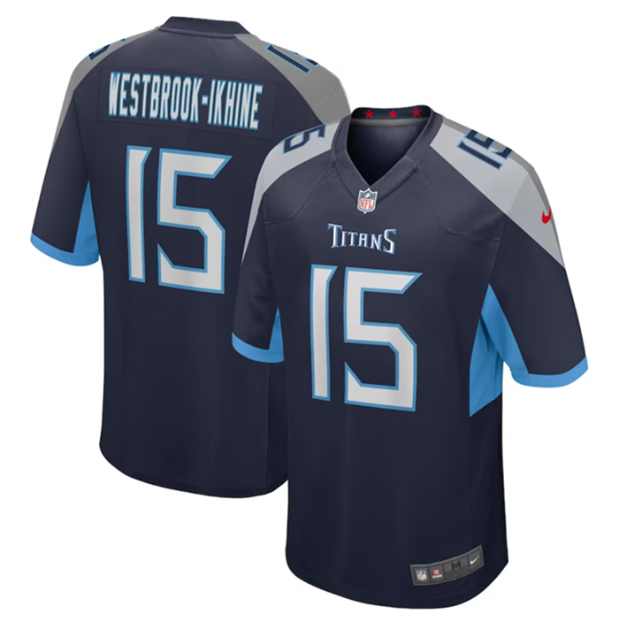 Men's Tennessee Titans #15 Nick Westbrook-Ikhine Navy Stitched Game Football Jersey Men's Tennessee Titans #15 Nick Westbrook-Ikhine Navy Stitched Game Football Jersey