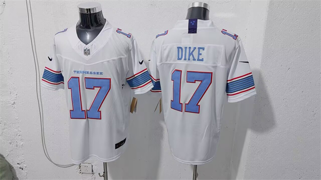 Men's Tennessee Titans #17 Chimere Dike White 2026 F.U.S.E. Vapor Limited Stitched Football Jersey Men's Tennessee Titans #17 Chimere Dike White 2026 F.U.S.E. Vapor Limited Stitched Football Jersey