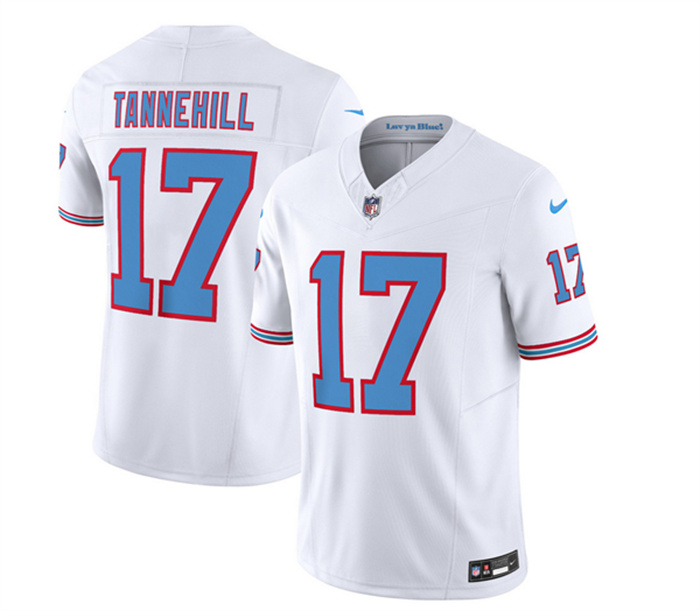 Men's Tennessee Titans #17 Ryan Tannehill White 2023 F.U.S.E. Vapor Limited Throwback Stitched Football Jersey Men's Tennessee Titans #17 Ryan Tannehill White 2023 F.U.S.E. Vapor Limited Throwback Stitched Football Jersey