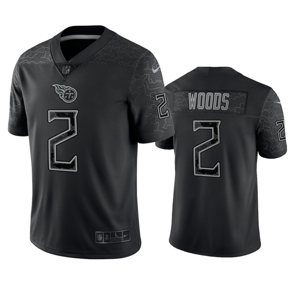 Men's Tennessee Titans #2 Robert Woods Black Reflective Limited Stitched Football Jersey Men's Tennessee Titans #2 Robert Woods Black Reflective Limited Stitched Football Jersey