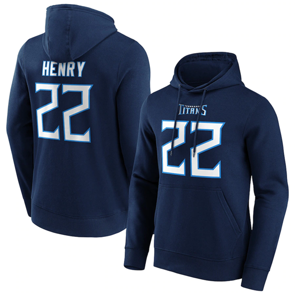 Men's Tennessee Titans #22 Derrick Henry Navy Hoodie Men's Tennessee Titans #22 Derrick Henry Navy Hoodie