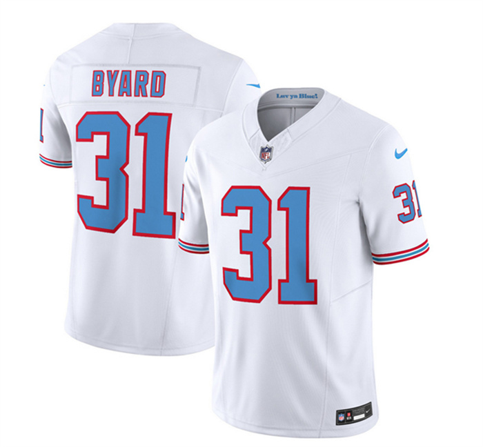 Men's Tennessee Titans #31 Kevin Byard White 2023 F.U.S.E. Vapor Limited Throwback Stitched Football Jersey Men's Tennessee Titans #31 Kevin Byard White 2023 F.U.S.E. Vapor Limited Throwback Stitched Football Jersey