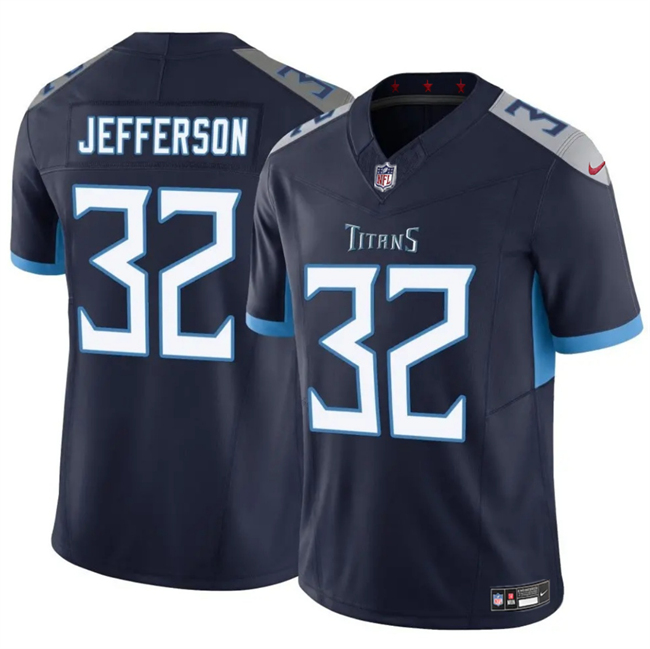 Men's Tennessee Titans #32 Jermar Jefferson Navy 2025 F.U.S.E. Vapor Limited Stitched Football Jersey Men's Tennessee Titans #32 Jermar Jefferson Navy 2025 F.U.S.E. Vapor Limited Stitched Football Jersey