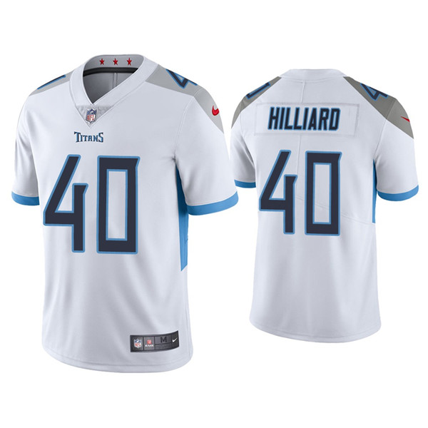 Men's Tennessee Titans #40 Dontrell Hilliard White Vapor Untouchable Stitched Jersey Men's Tennessee Titans #40 Dontrell Hilliard White Vapor Untouchable Stitched Jersey