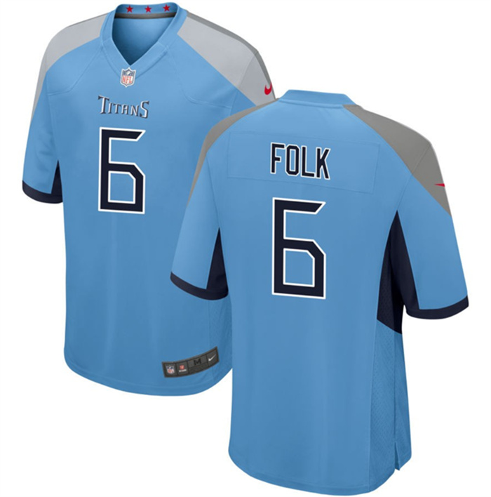 Men's Tennessee Titans #6 Nick Folk Light Blue Stitched Game Football Jersey Men's Tennessee Titans #6 Nick Folk Light Blue Stitched Game Football Jersey