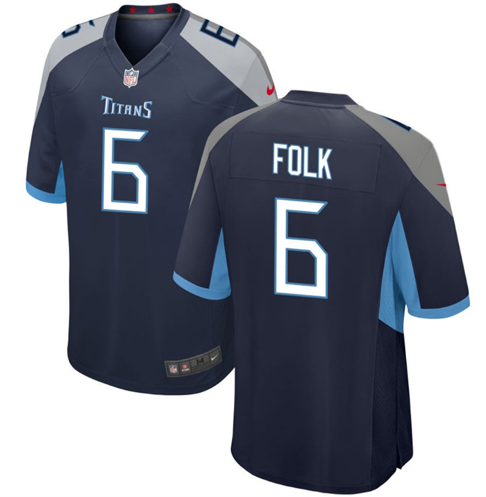 Men's Tennessee Titans #6 Nick Folk Navy Stitched Game Football Jersey Men's Tennessee Titans #6 Nick Folk Navy Stitched Game Football Jersey