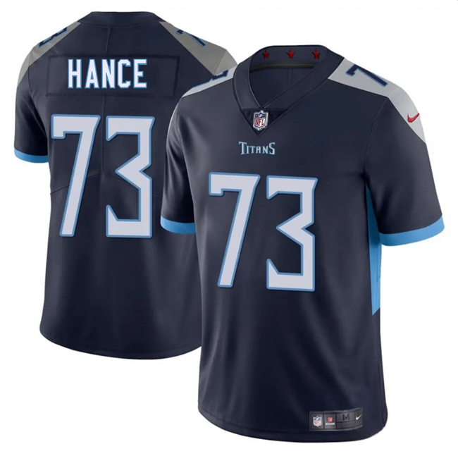 Men's Tennessee Titans #73 Blake Hance Navy 2025 Vapor Limited Stitched Football Jersey Men's Tennessee Titans #73 Blake Hance Navy 2025 Vapor Limited Stitched Football Jersey