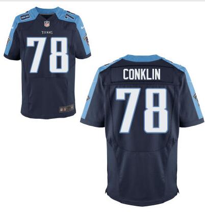 Men's Tennessee Titans #78 Jack Conklin Nike Navy Blue Elite 2016 Draft Pick Jersey