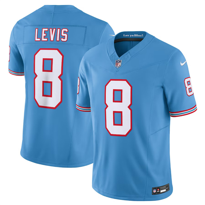 Men's Tennessee Titans #8 Will Levis Light Blue 2023 F.U.S.E. Vapor Limited Throwback Stitched Football Jersey Men's Tennessee Titans #8 Will Levis Light Blue 2023 F.U.S.E. Vapor Limited Throwback Stitched Football Jersey