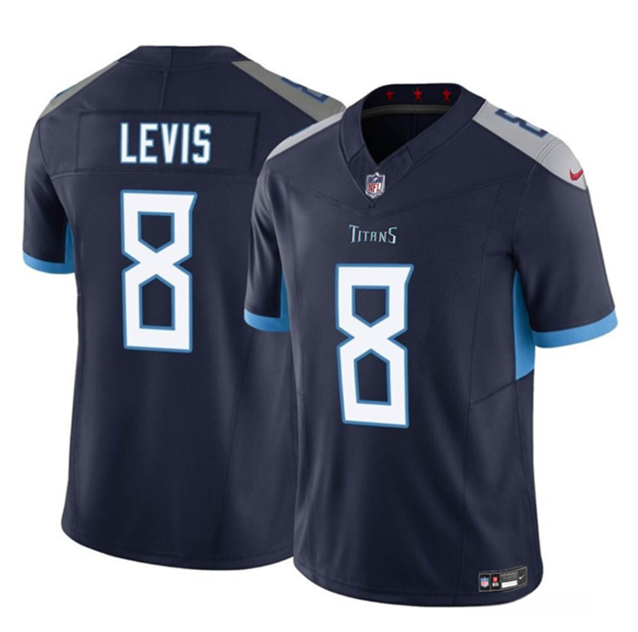 Men's Tennessee Titans #8 Will Levis Navy 2023 F.U.S.E. Vapor Limited Throwback Stitched Football Jersey Men's Tennessee Titans #8 Will Levis Navy 2023 F.U.S.E. Vapor Limited Throwback Stitched Football Jersey