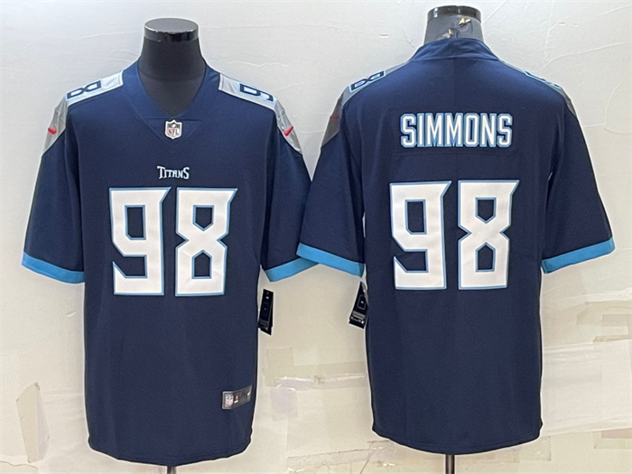 Men's Tennessee Titans #98 Jeffery Simmons Navy Vapor Untouchable Stitched Jersey