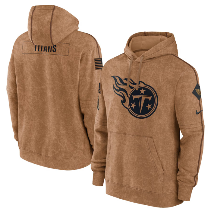 Men's Tennessee Titans 2023 Brown Salute To Service Pullover Hoodie Men's Tennessee Titans 2023 Brown Salute To Service Pullover Hoodie