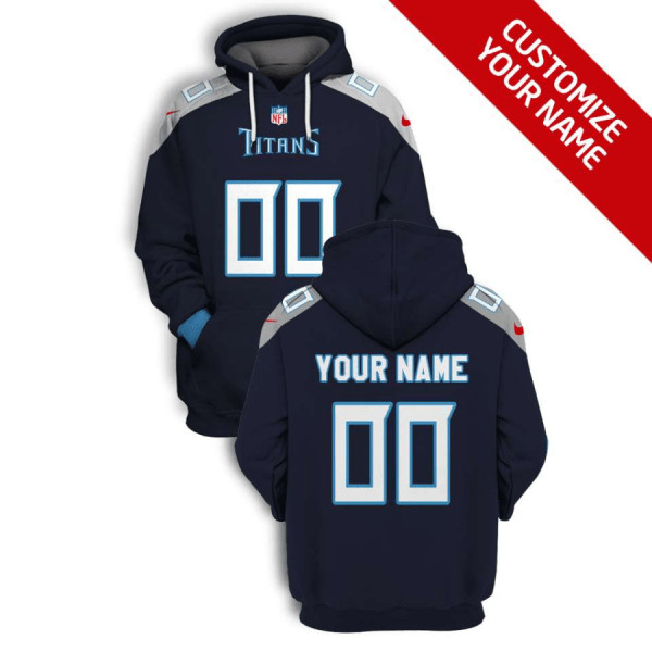 Men's Tennessee Titans Active Player Custom 2021 Navy Pullover Hoodie Men's Tennessee Titans Active Player Custom 2021 Navy Pullover Hoodie