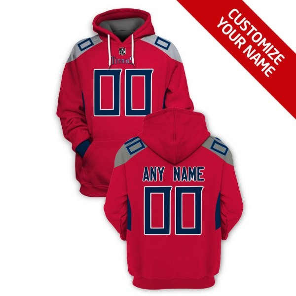Men's Tennessee Titans Active Player Custom 2021 Red Pullover Hoodie Men's Tennessee Titans Active Player Custom 2021 Red Pullover Hoodie